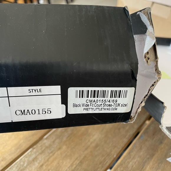 Pretty little thing black wide fit court shoe High Heel US Size 9 UK Size 7 - Picture 6 of 6